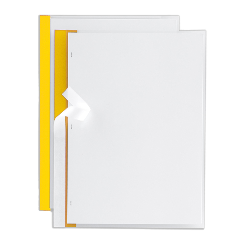 Cartellina Poli 200 - 21 x 29,7 cm - PP - trasparente buccia - dorso giallo - Sei Rota - conf. 10 pezzi